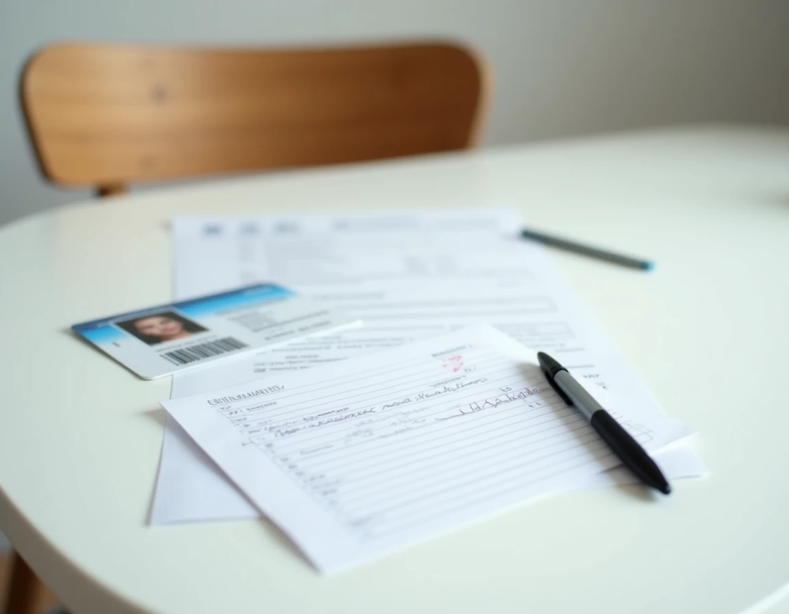 Checklist de justificatifs posés sur une table pour préparer une inscription à un concours via Cyclade