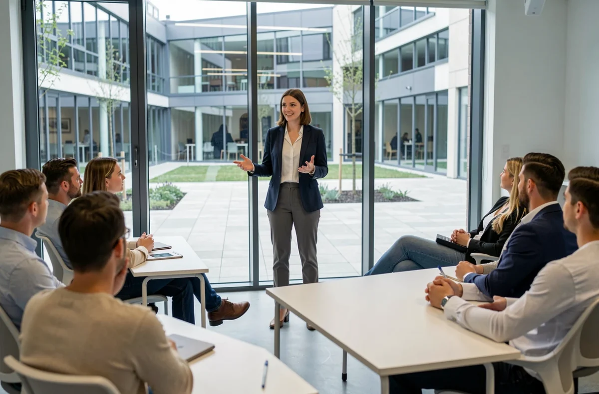 Présentation en anglais lors d'une session d'immersion à l'EDHEC Business School de Lille