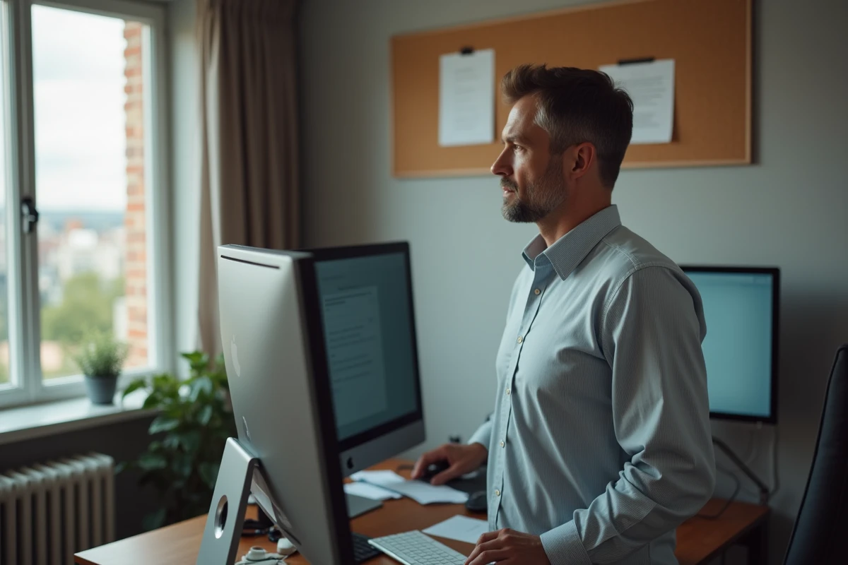 Homme vérifie un message de confirmation d