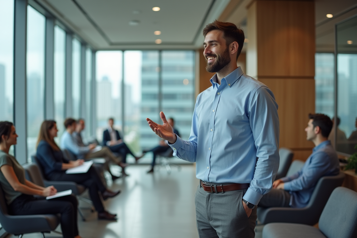 Jeune homme en business casual lors d