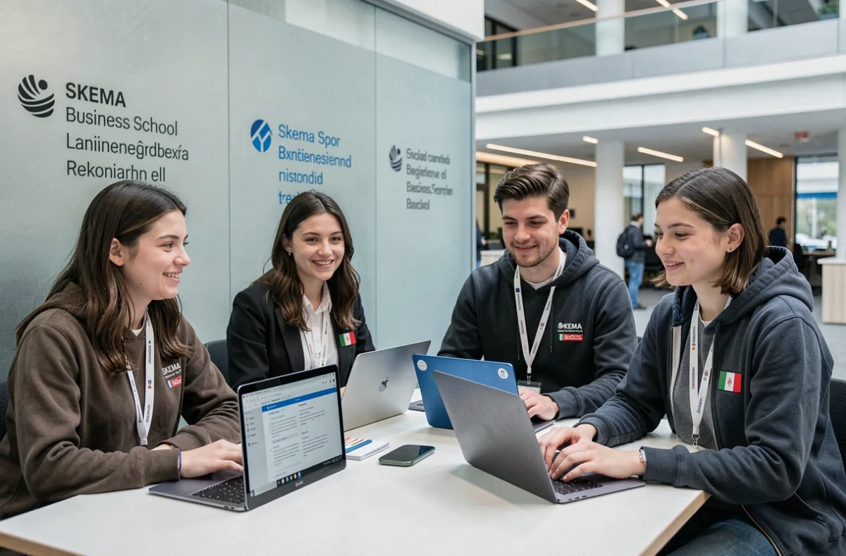 Étudiants internationaux en session multilingue au sein de SKEMA Business School