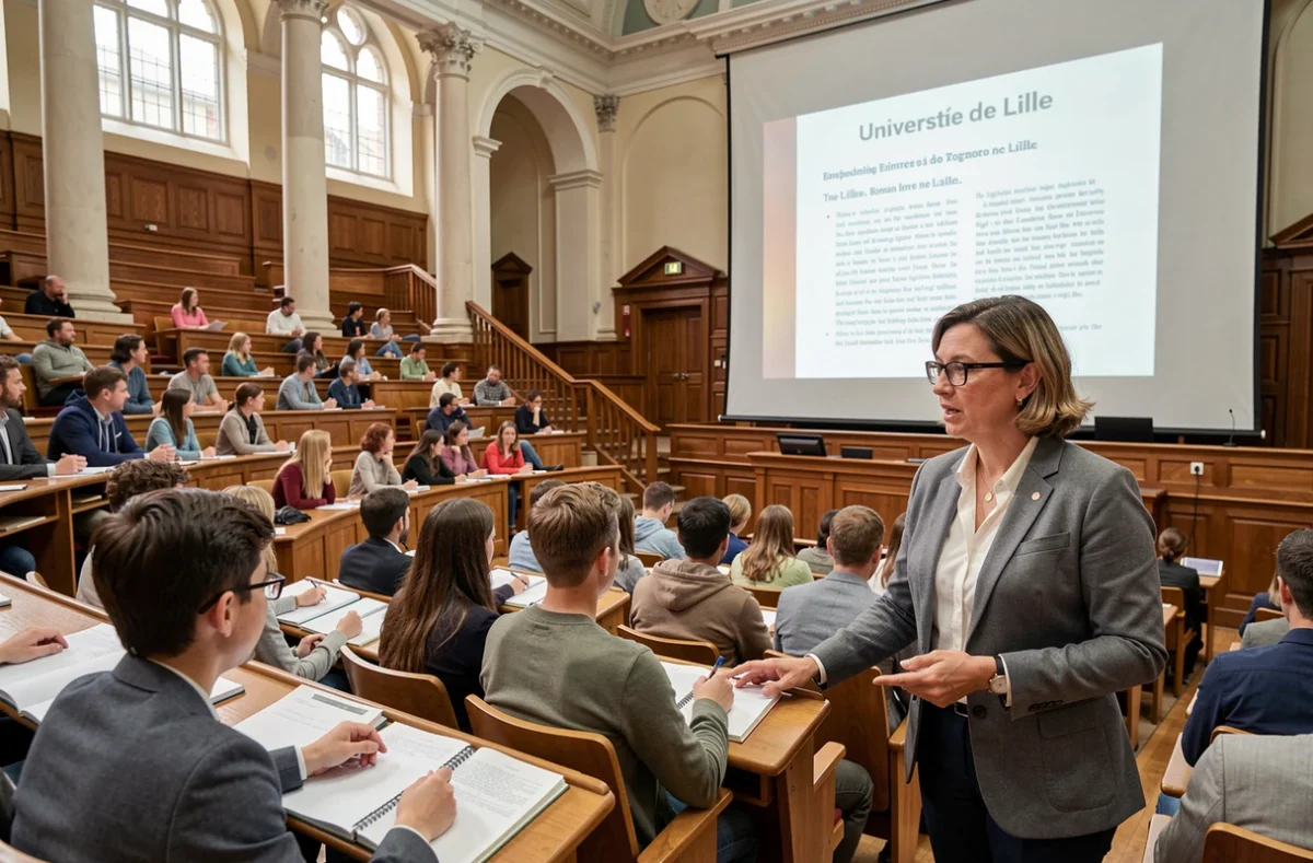 Cours magistral de LLCER anglais dans un amphithéâtre de l'Université de Lille