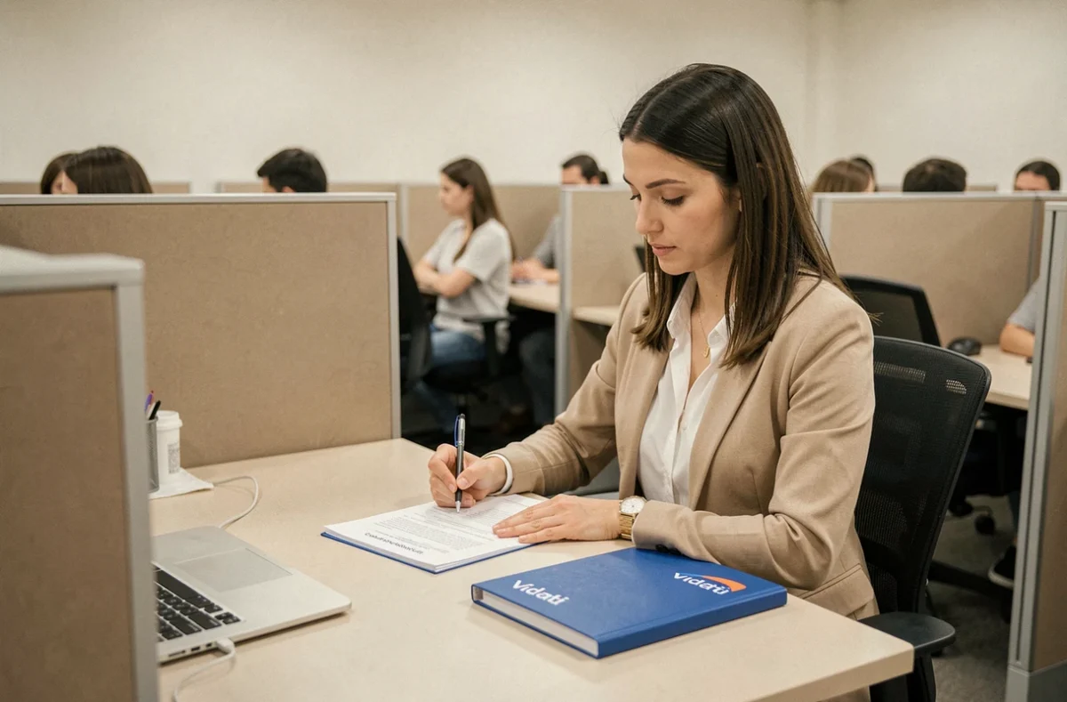 Candidate passant une formation certifiante en langues chez Vidati dans le Nord